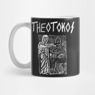 Theotokos Mary Punching The Devil Slayer Parody Mug